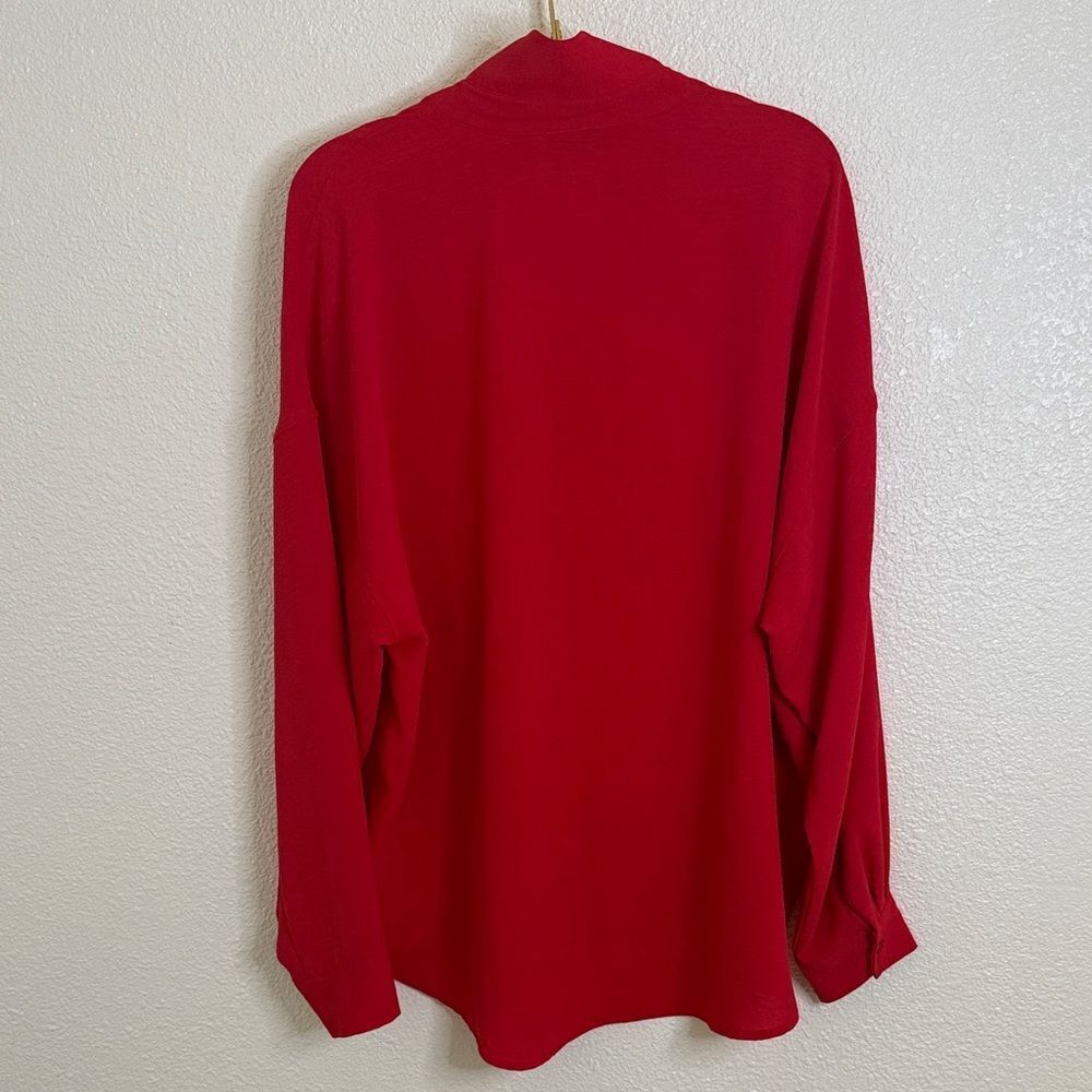 Rafaella Vibrant Red long sleeve Blouse- Size XL - Picture 6 of 6